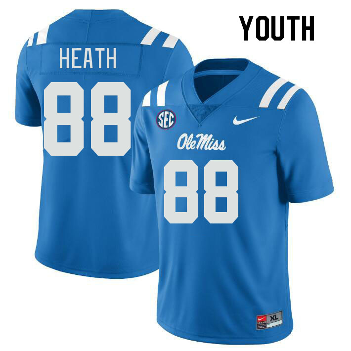 Youth #88 Kyirin Heath Ole Miss Rebels College Football Jerseyes Stitched Sale-Powder Blue